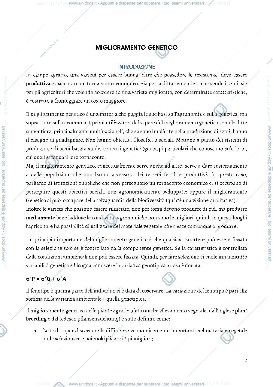 Anteprima pagina 1 — Miglioramento Genetico