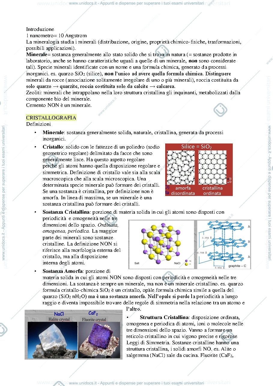 Anteprima pagina 1 — Prima Parte Mineralogia