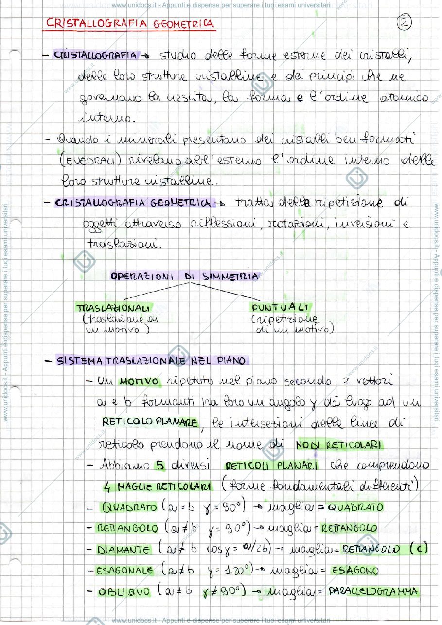 Anteprima pagina 1 — Dispensa di Mineralogia