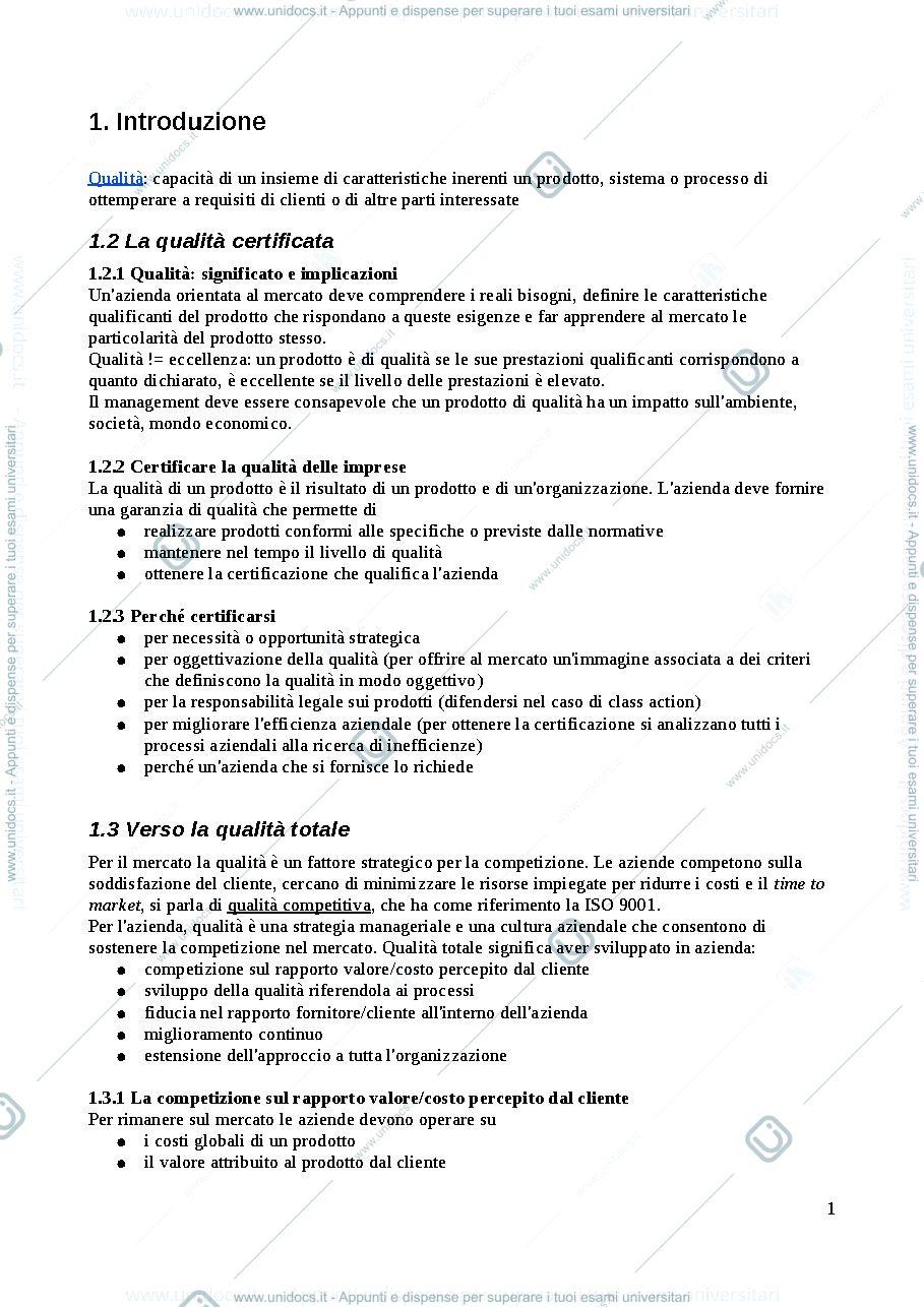 Anteprima pagina 1 — Riassunto qualità nel collaudo di macchine elettriche