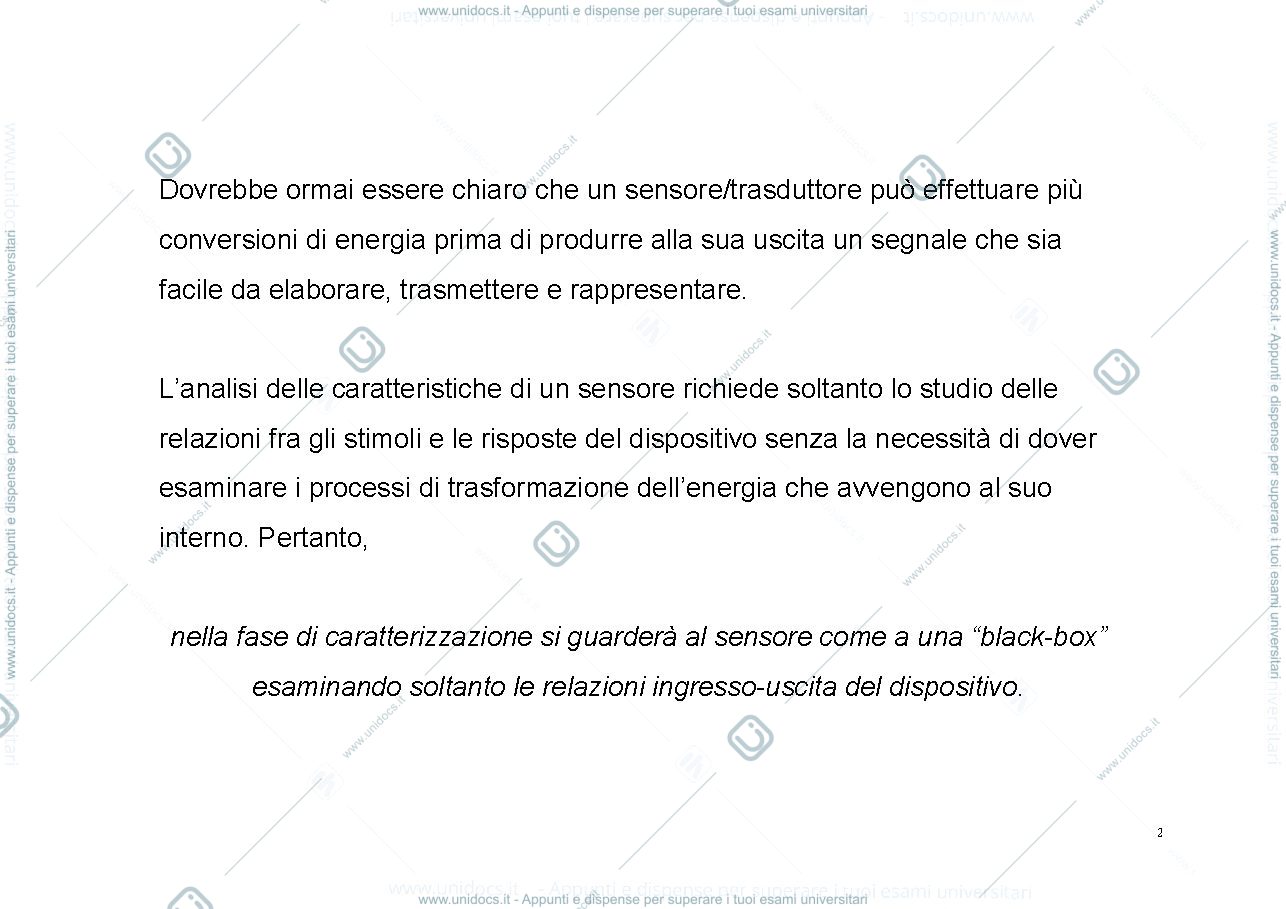 Anteprima pagina 2 — 9.Sensori Caratterizzazione lezioni prof: Norgia