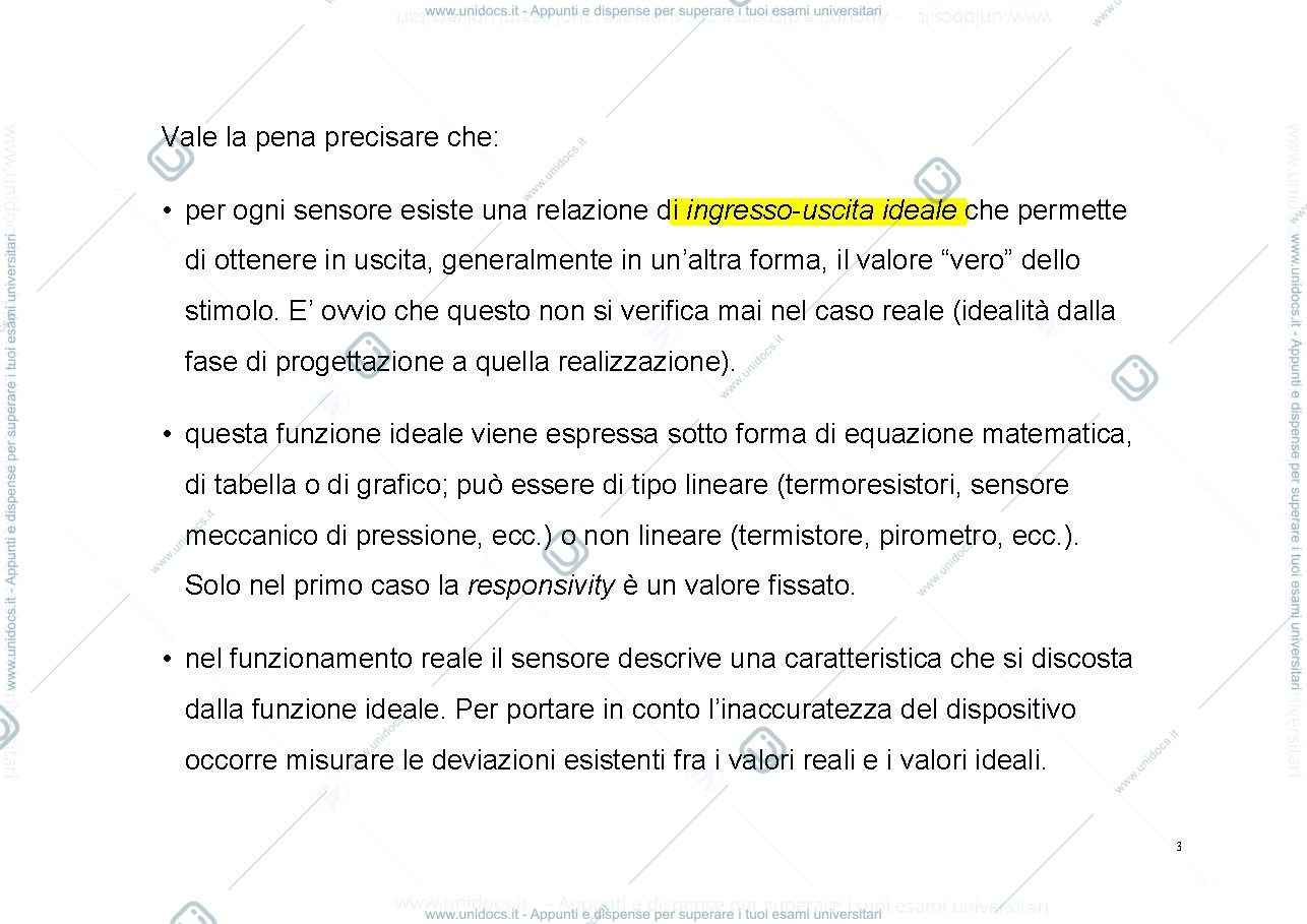 Anteprima pagina 3 — 9.Sensori Caratterizzazione lezioni prof: Norgia