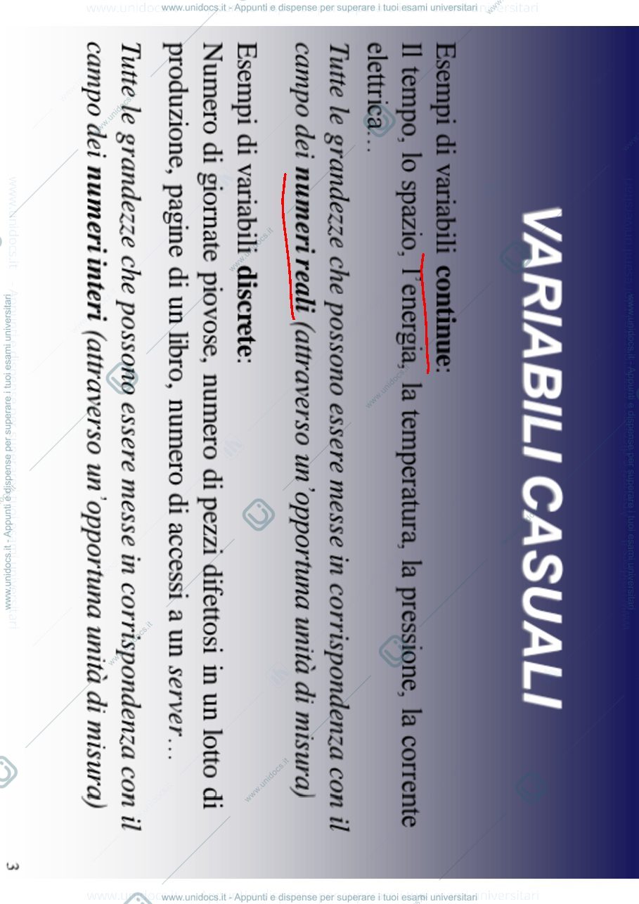 Anteprima pagina 3 — 2.Variabili Casuali e Distribuzioni di Probabilità lezioni prof: Norgia
