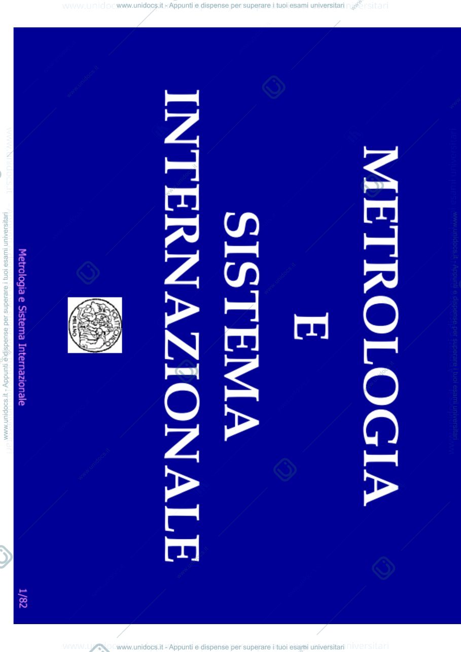 Anteprima pagina 1 — 2.Lucidi di Metrologia e SI lezioni prof: Norgia