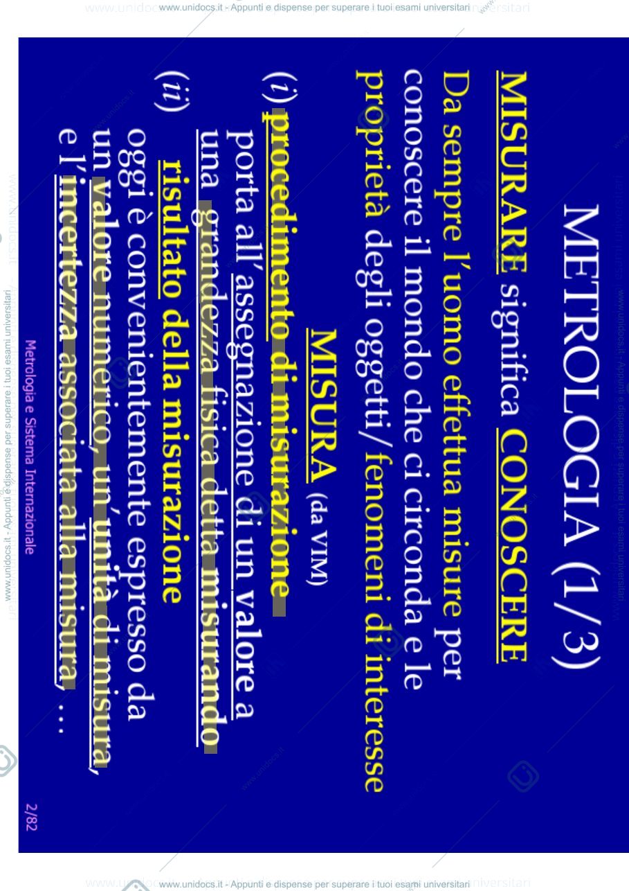 Anteprima pagina 2 — 2.Lucidi di Metrologia e SI lezioni prof: Norgia