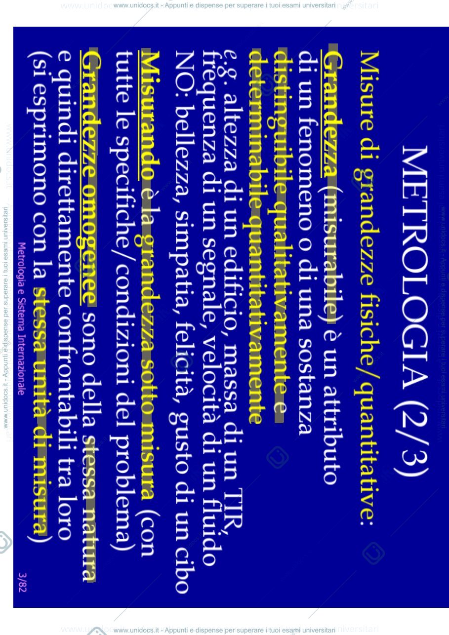 Anteprima pagina 3 — 2.Lucidi di Metrologia e SI lezioni prof: Norgia