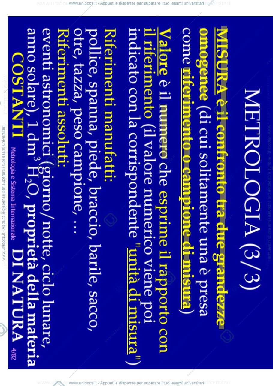 Anteprima pagina 4 — 2.Lucidi di Metrologia e SI lezioni prof: Norgia