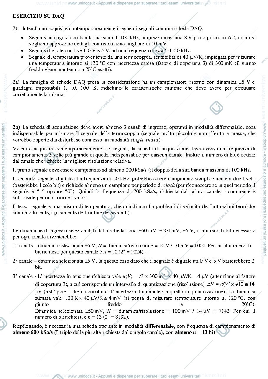 Anteprima pagina 1 — esercizio su DAQ 2 esercizi prof: Norgia
