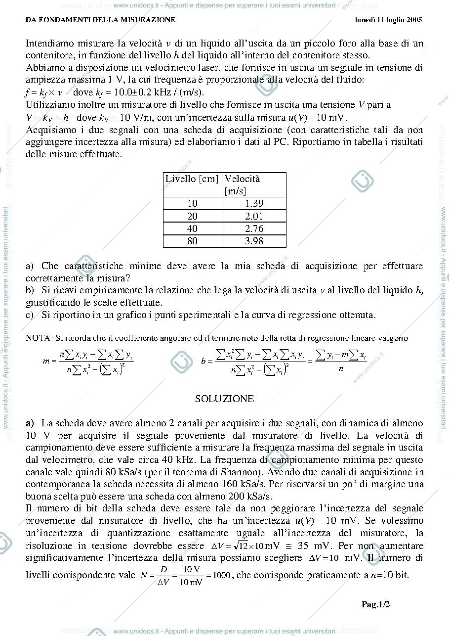 Anteprima pagina 1 — esercizio su scheda e regressione esercizi prof: Norgia