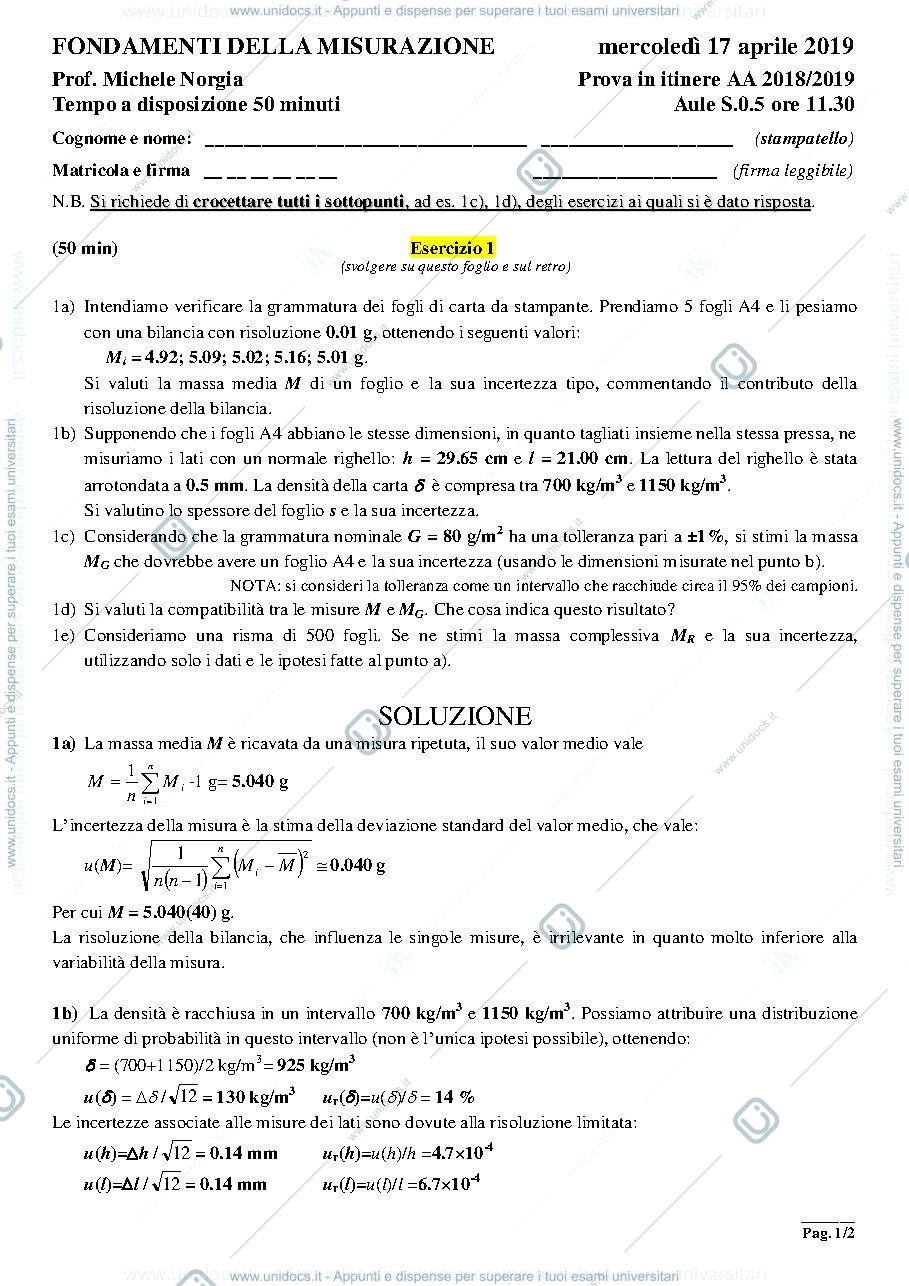 Anteprima pagina 1 — 190417-FM esami prof: Norgia