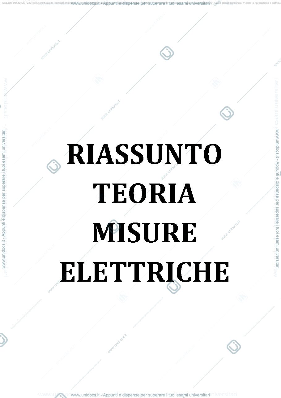 Anteprima pagina 1 — Domande d'esame Fiorentin Misure Elettriche