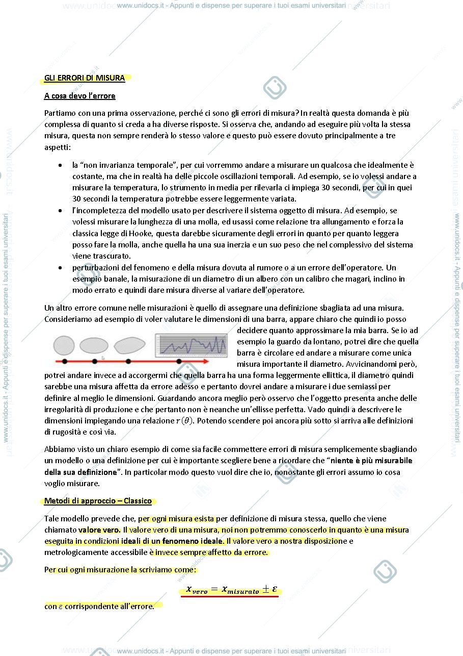Anteprima pagina 1 — Errori di misura