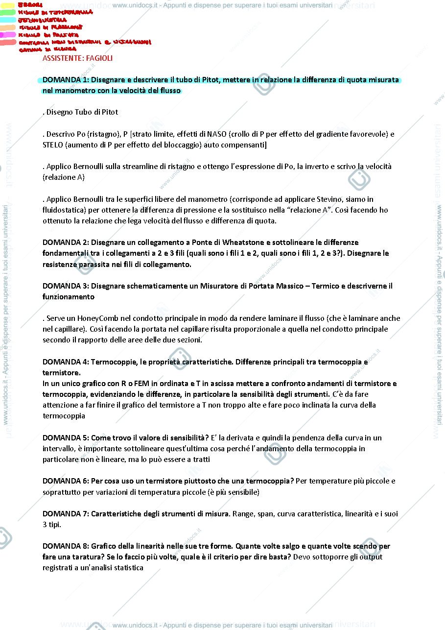 Anteprima pagina 1 — Domande orale misure