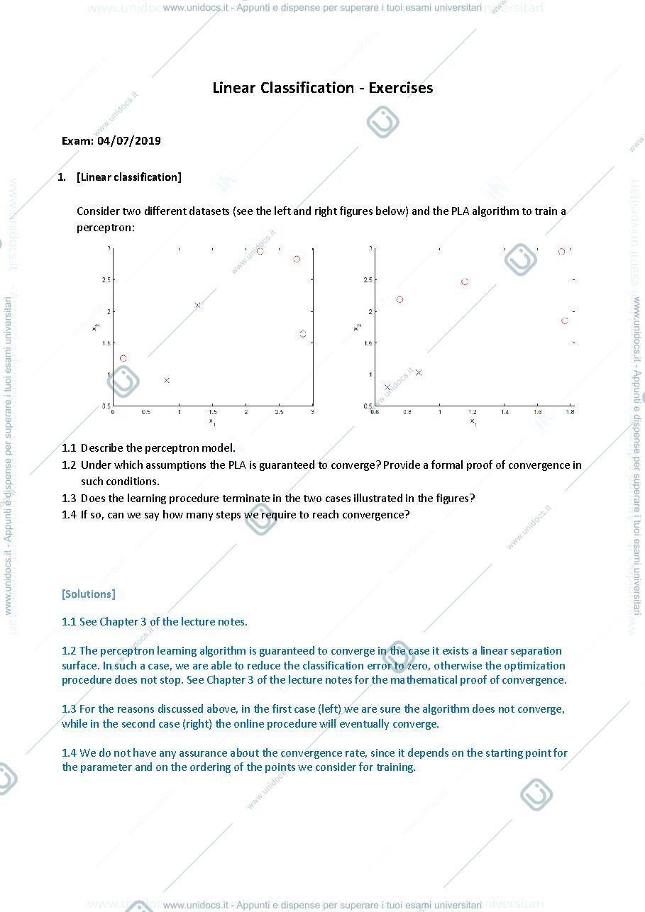 Anteprima pagina 1 — Solution of past exams