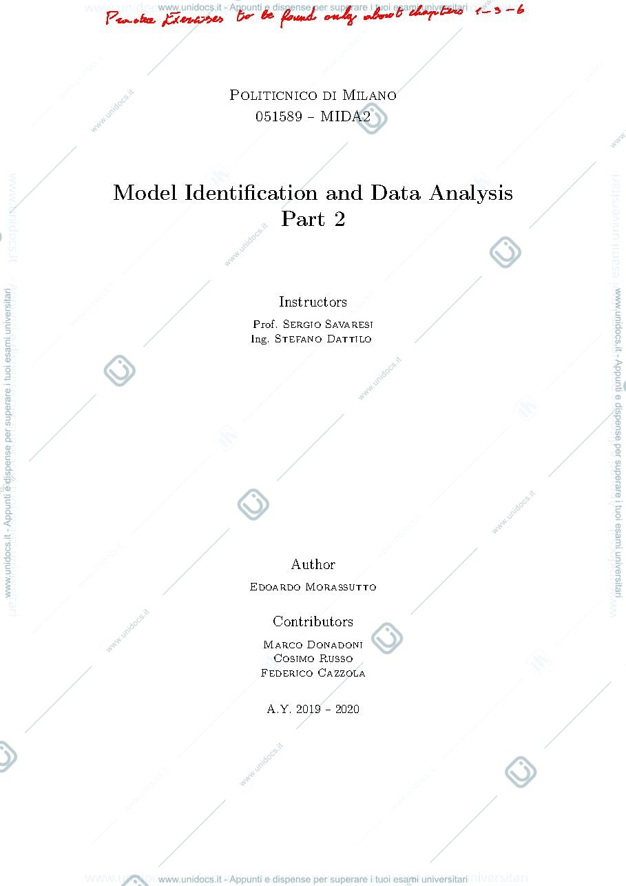 Anteprima pagina 1 — Notes of MIDA 2 (5 CFU)