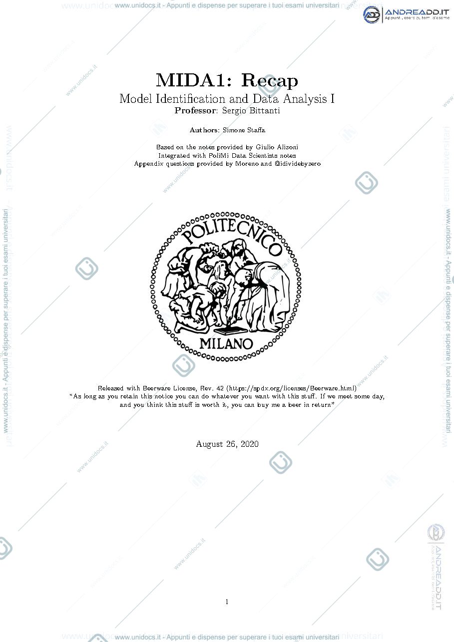 Anteprima pagina 1 — Summary MIDA