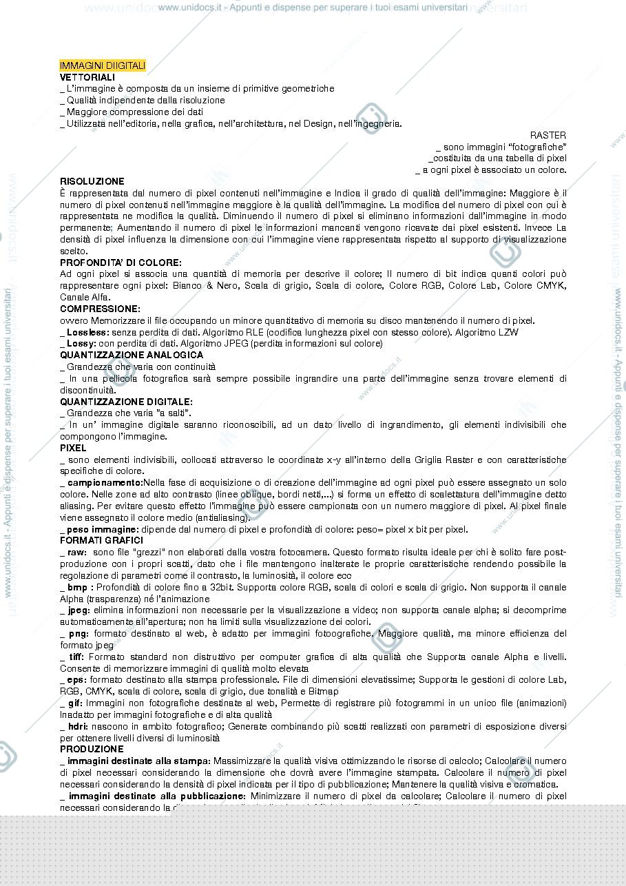 Anteprima pagina 1 — appunti render moderazione cad teoria