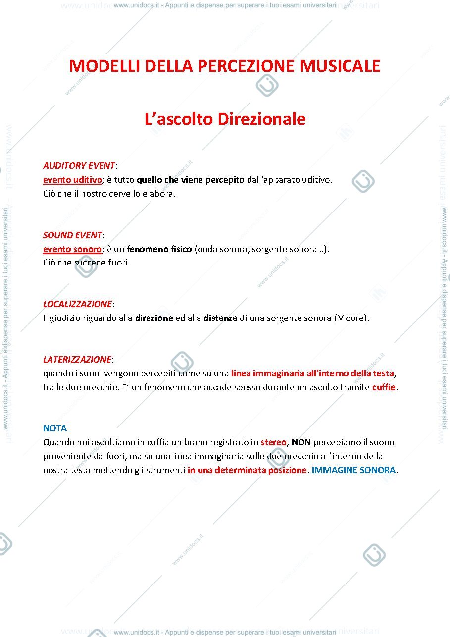 Anteprima pagina 1 — V.L'ascolto direzionale
