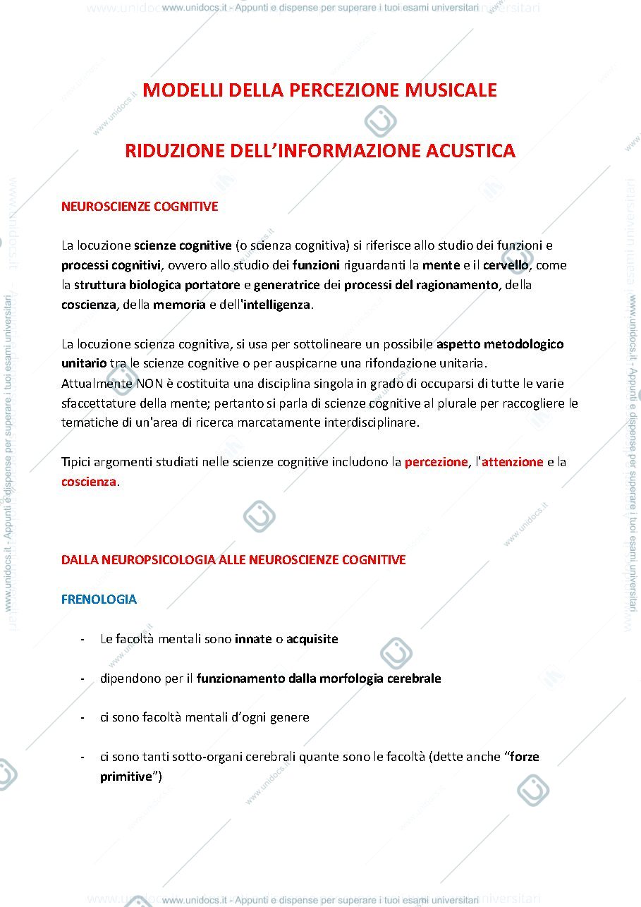 Anteprima pagina 1 — VII.Musica e Processi Cognitivi