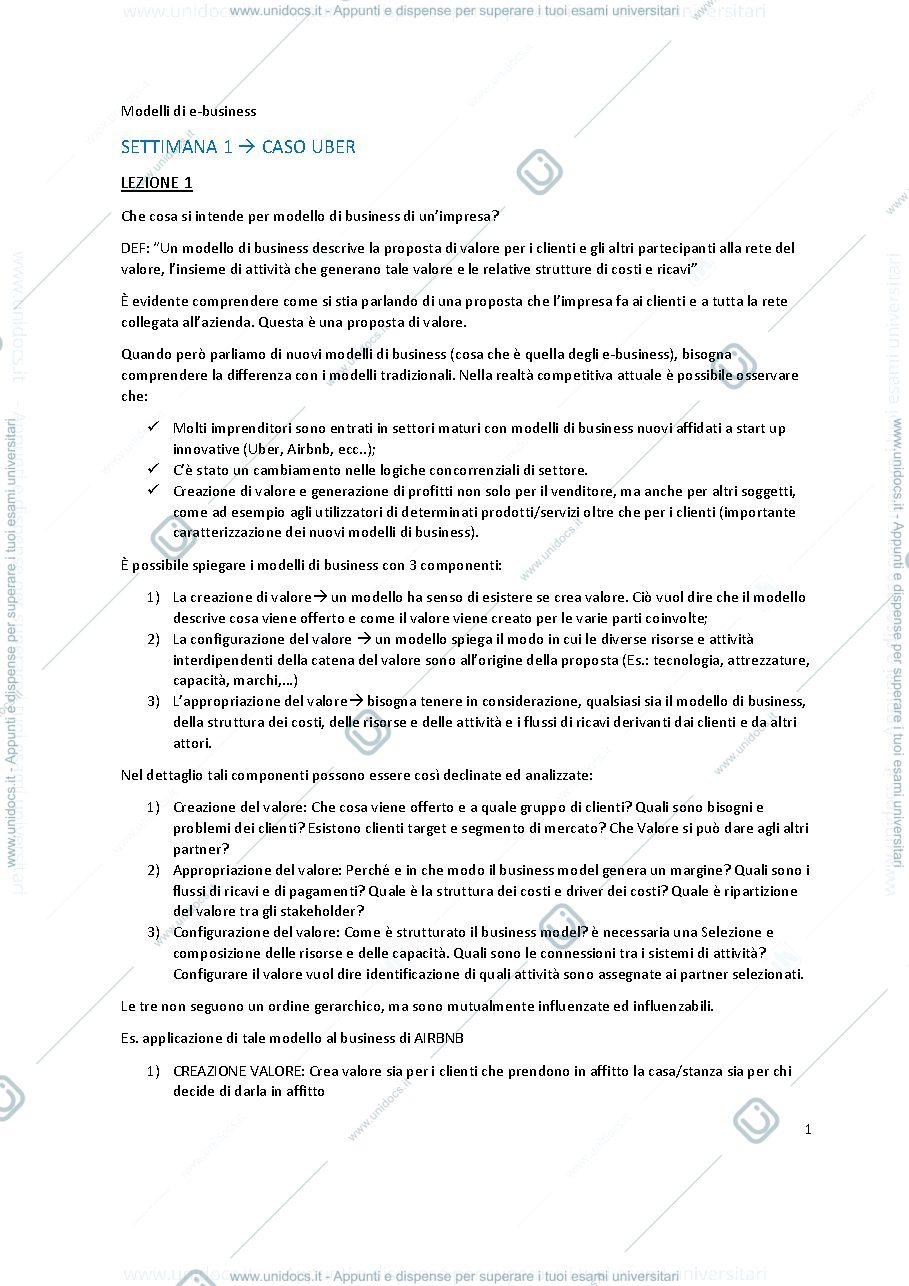 Anteprima pagina 1 — Modelli di e-business Bresciani