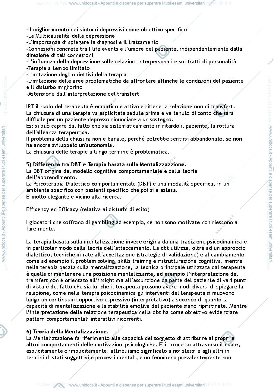 Anteprima pagina 2 — Domande esame Modelli di Psicoterapia