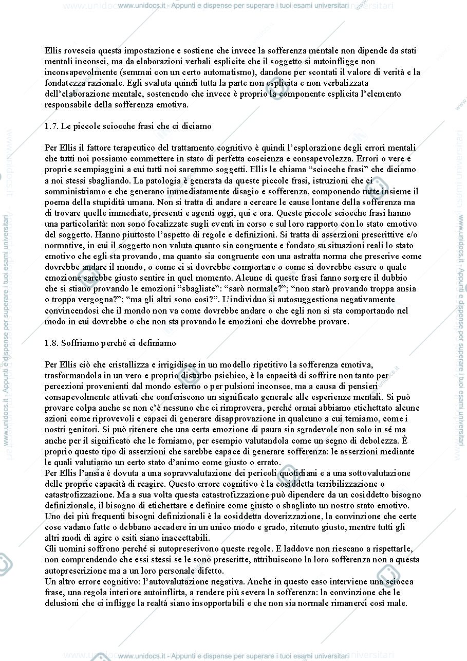 Anteprima pagina 3 — Riassunto "Terapia Cognitiva. Una storia critica" (Ruggiero)