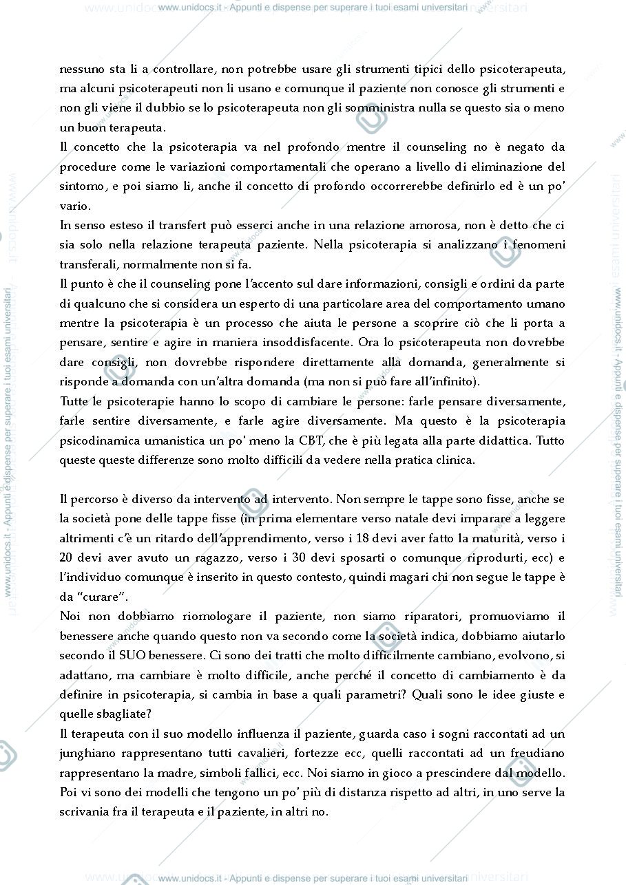 Anteprima pagina 3 — Sbobinature per esame Modelli di Psicoterapia 