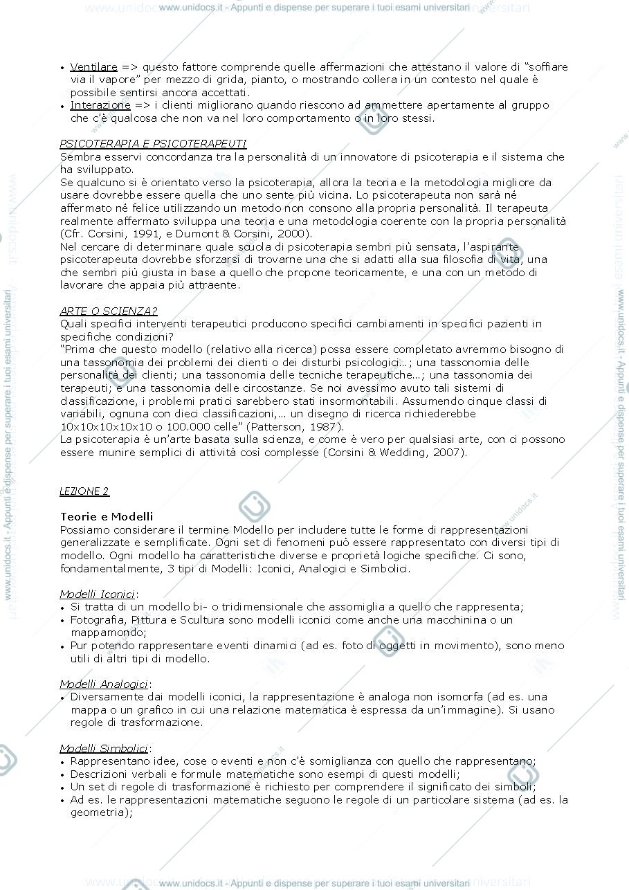 Anteprima pagina 4 — Modelli di psicoterapia - Riassunto 