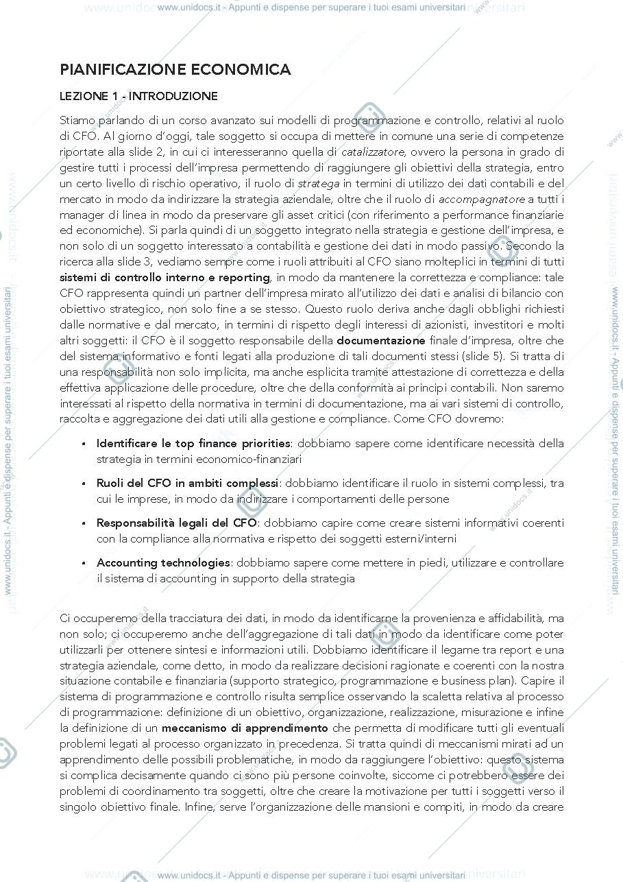 Anteprima pagina 1 — Prima parte del corso