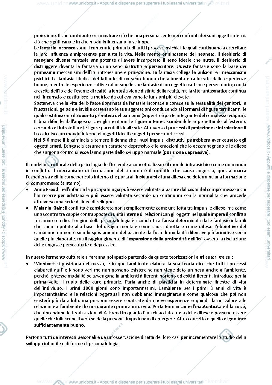 Anteprima pagina 3 — Appunti Modelli psicodinamici di clinica con bambini e adolescenti