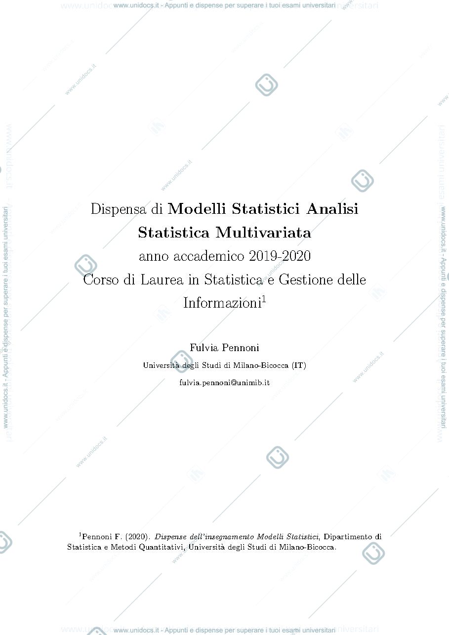 Anteprima pagina 1 — modelli statistici 
