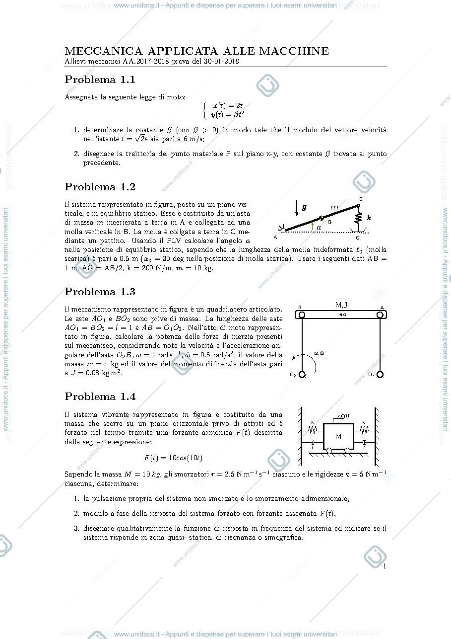 Anteprima pagina 1 — tema20190130 esami corso prof: Resta