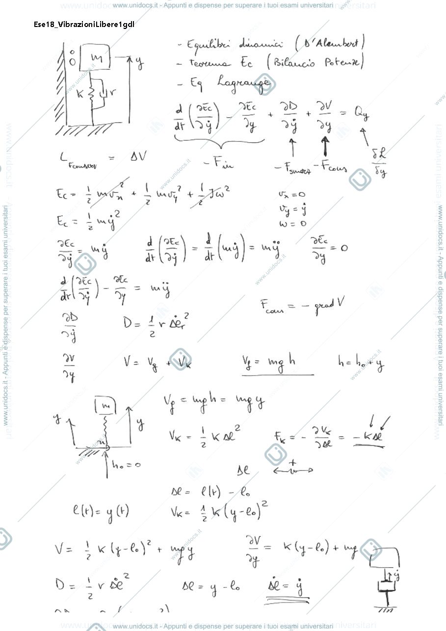 Anteprima pagina 1 — 18.1_2_VibrazioniLibere1gdl esercitazioni corso prof: Resta