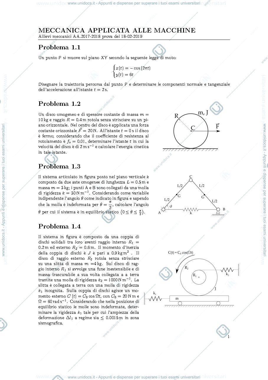Anteprima pagina 1 — tema20191802 esami corso prof: Resta