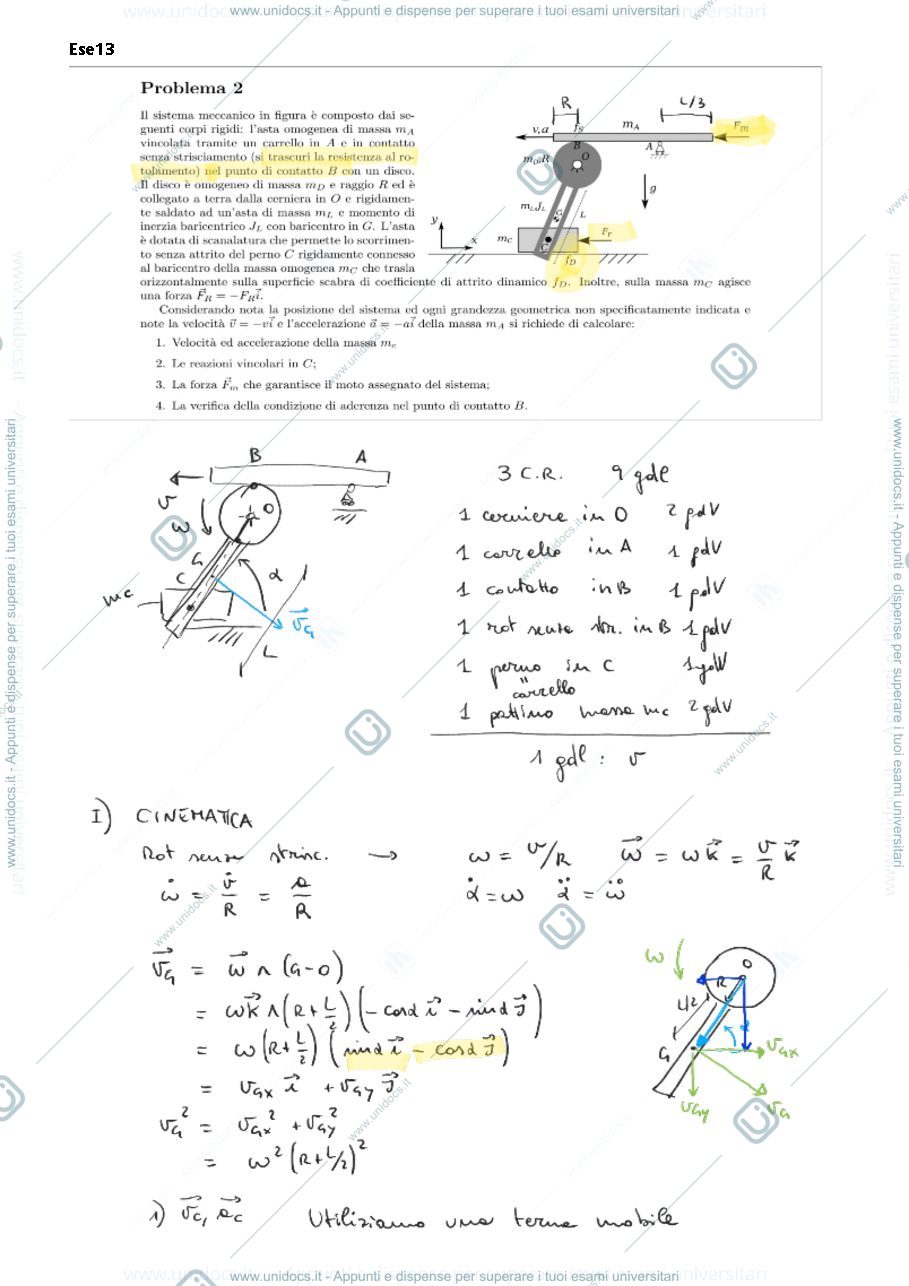 Anteprima pagina 1 — 13.1_DinamicaAttritoSistemi esercitazioni corso prof: Resta