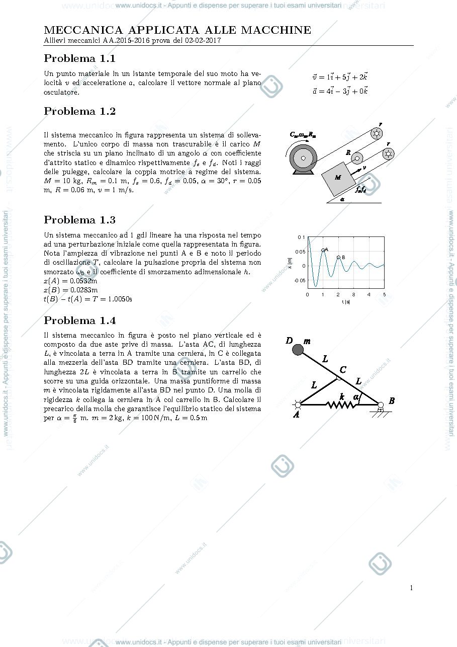 Anteprima pagina 1 — tema20170202 esami corso prof: Resta