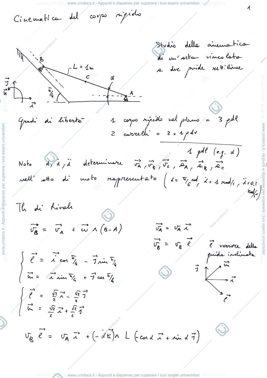 Anteprima pagina 1 — 2.1_CarrelliAstaPianoInclinato  esercitazioni corso prof: Resta