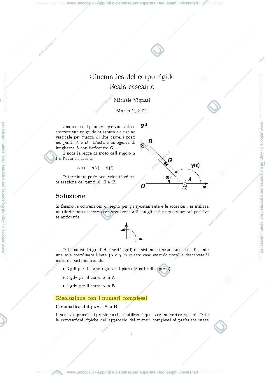 Anteprima pagina 1 — 02_CinematicaCorpoRigido00_Scala corso prof: Resta