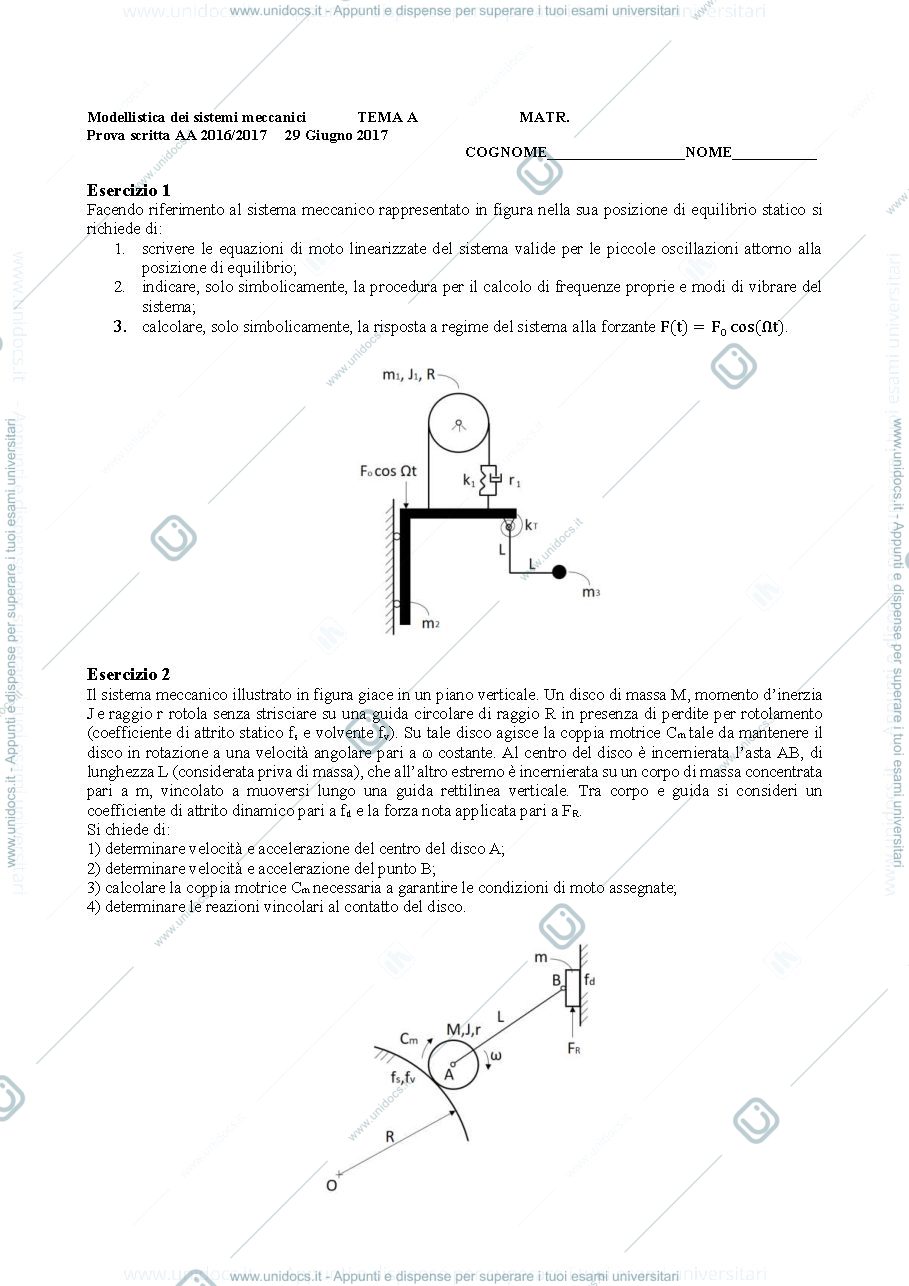 Anteprima pagina 1 — 2017_06_29 esami corso prof: Resta
