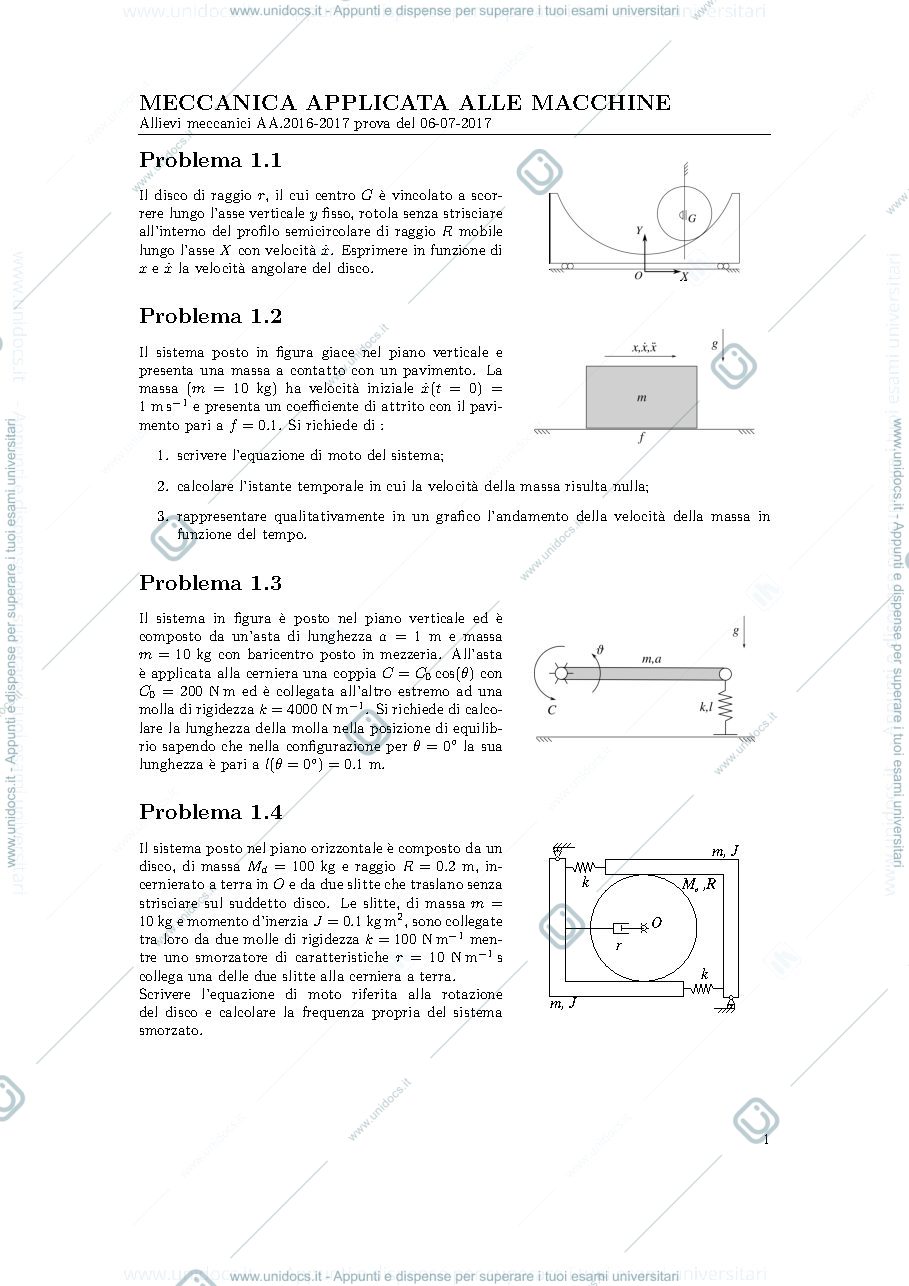 Anteprima pagina 1 — tema20170706 esami corso prof: Resta