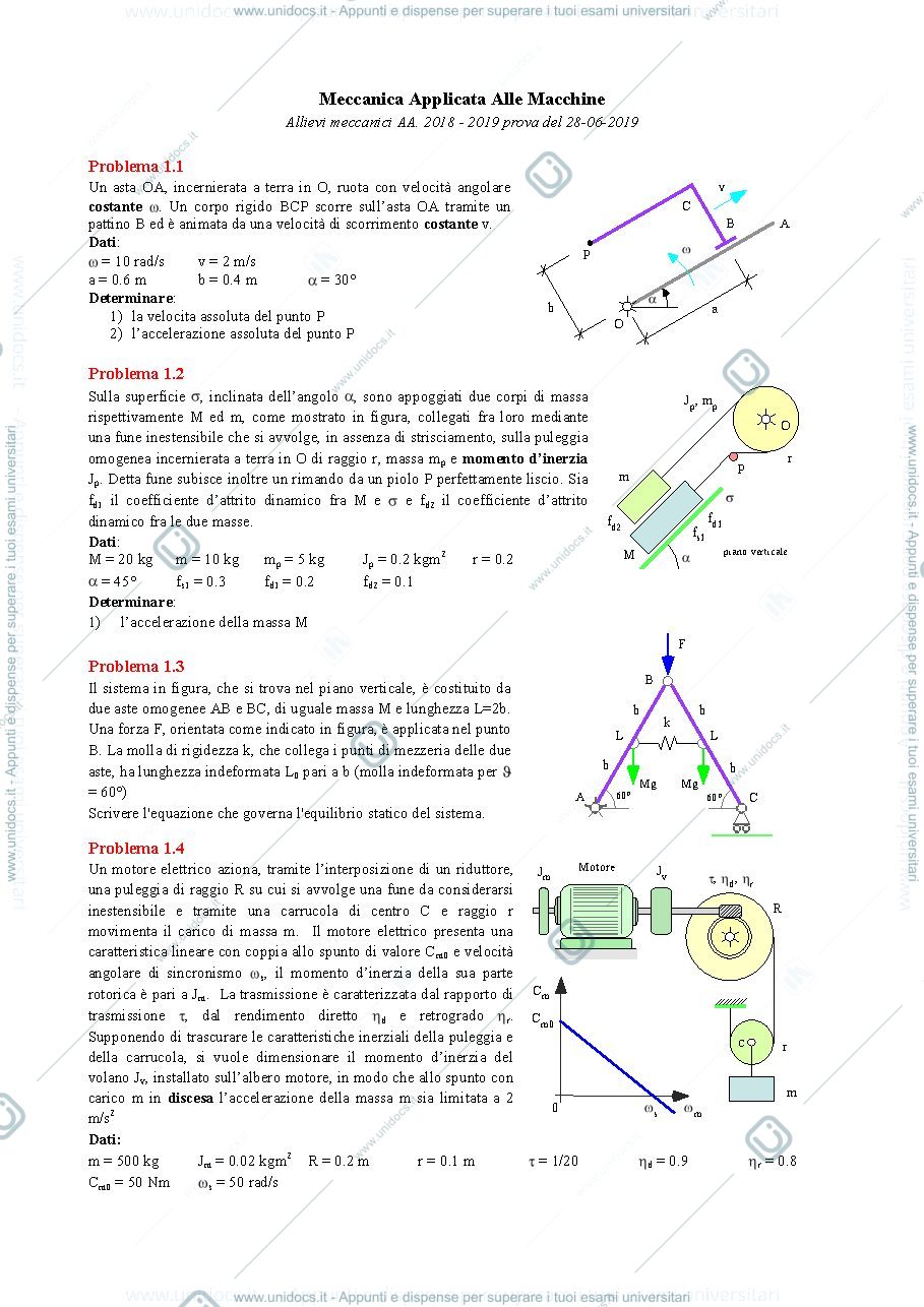 Anteprima pagina 1 — tema20190628 esami corso prof: Resta