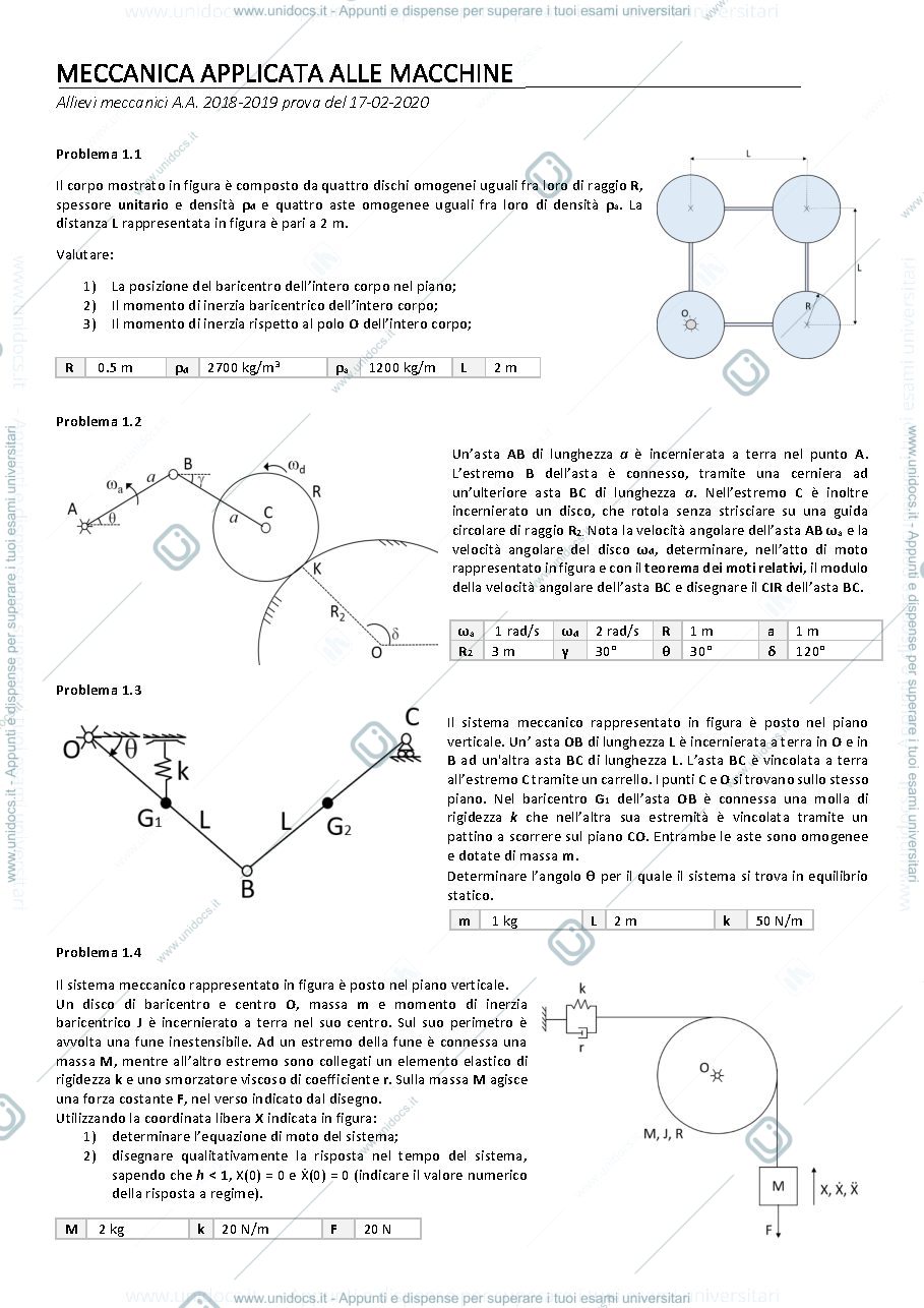 Anteprima pagina 1 — tema20200217 esami corso prof: Resta
