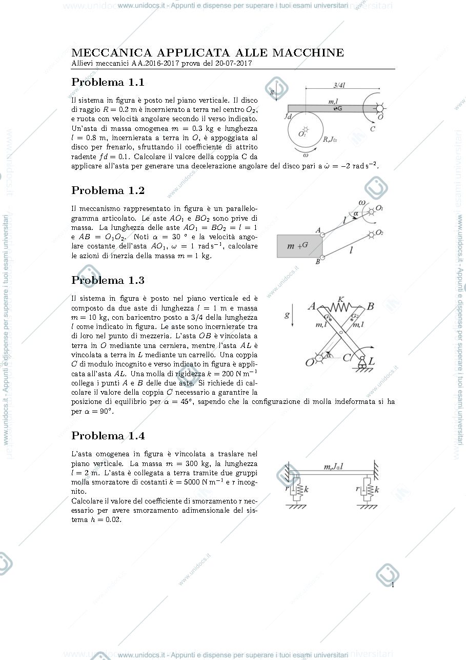 Anteprima pagina 1 — tema20170720 esami corso prof: Resta