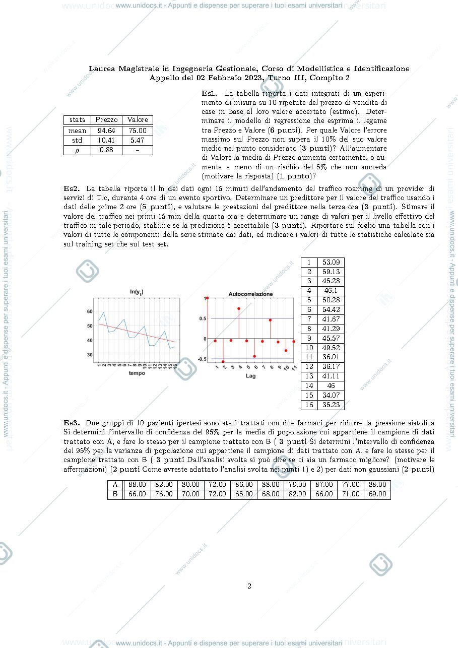 Anteprima pagina 2 — Esami modellistica 