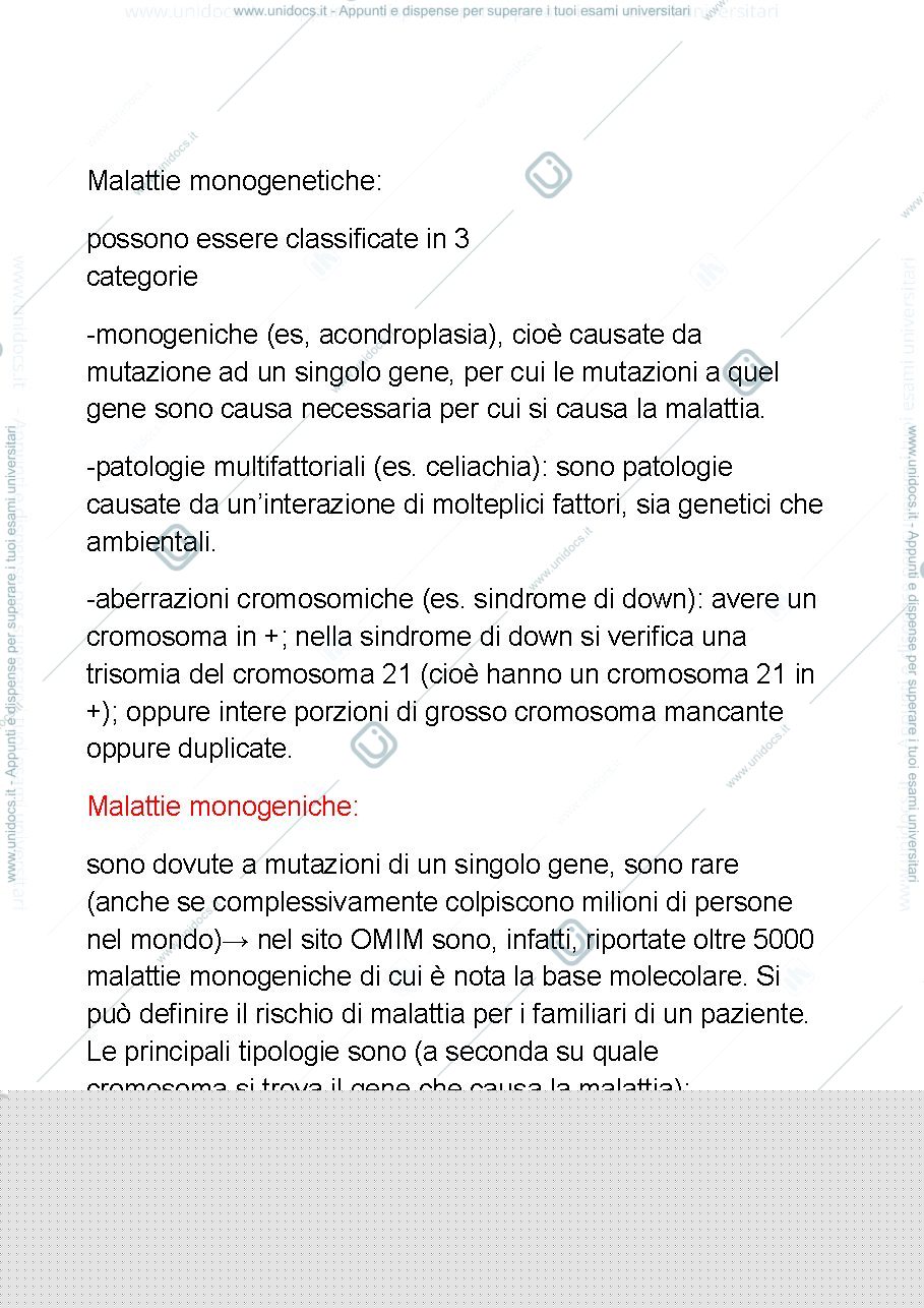 Anteprima pagina 1 — MALATTIA MONOGENETICA