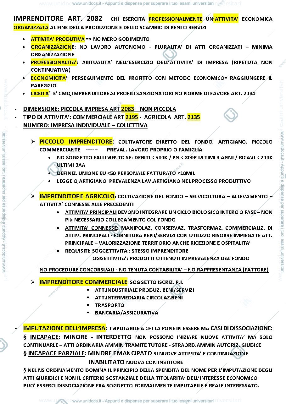 Anteprima pagina 1 — Appunti di D.Commerciale