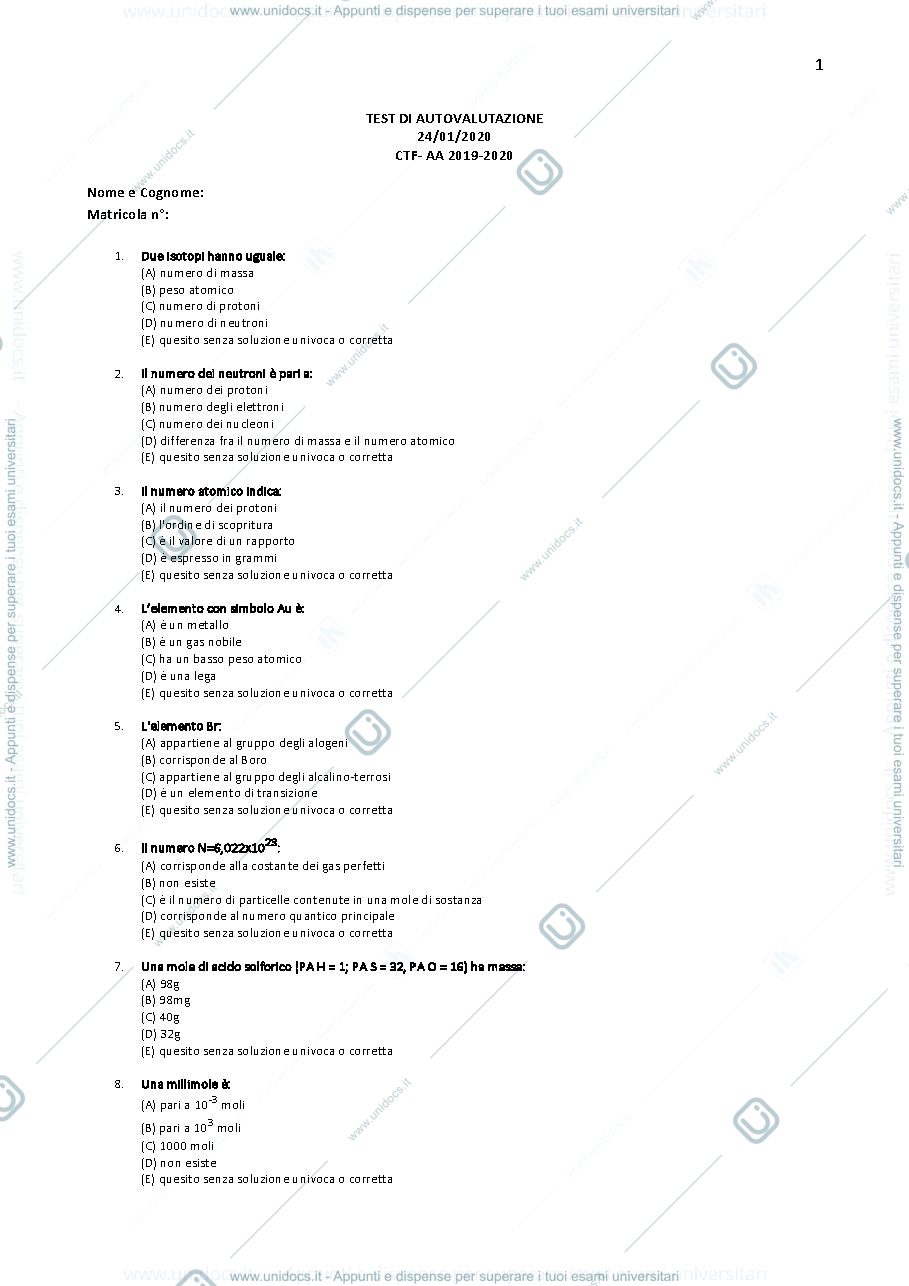 Anteprima pagina 1 — stechiometria