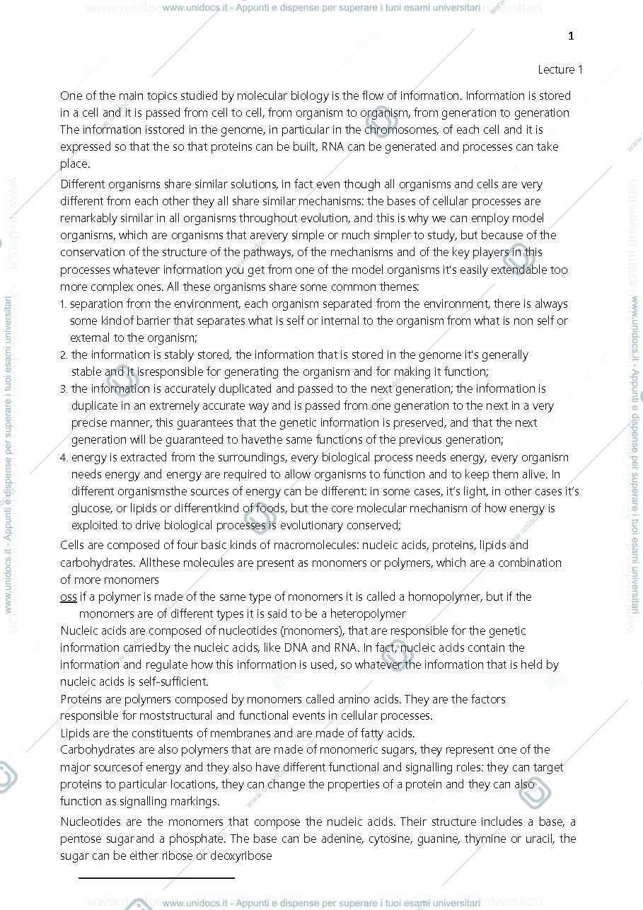 Anteprima pagina 1 — Molecular biology