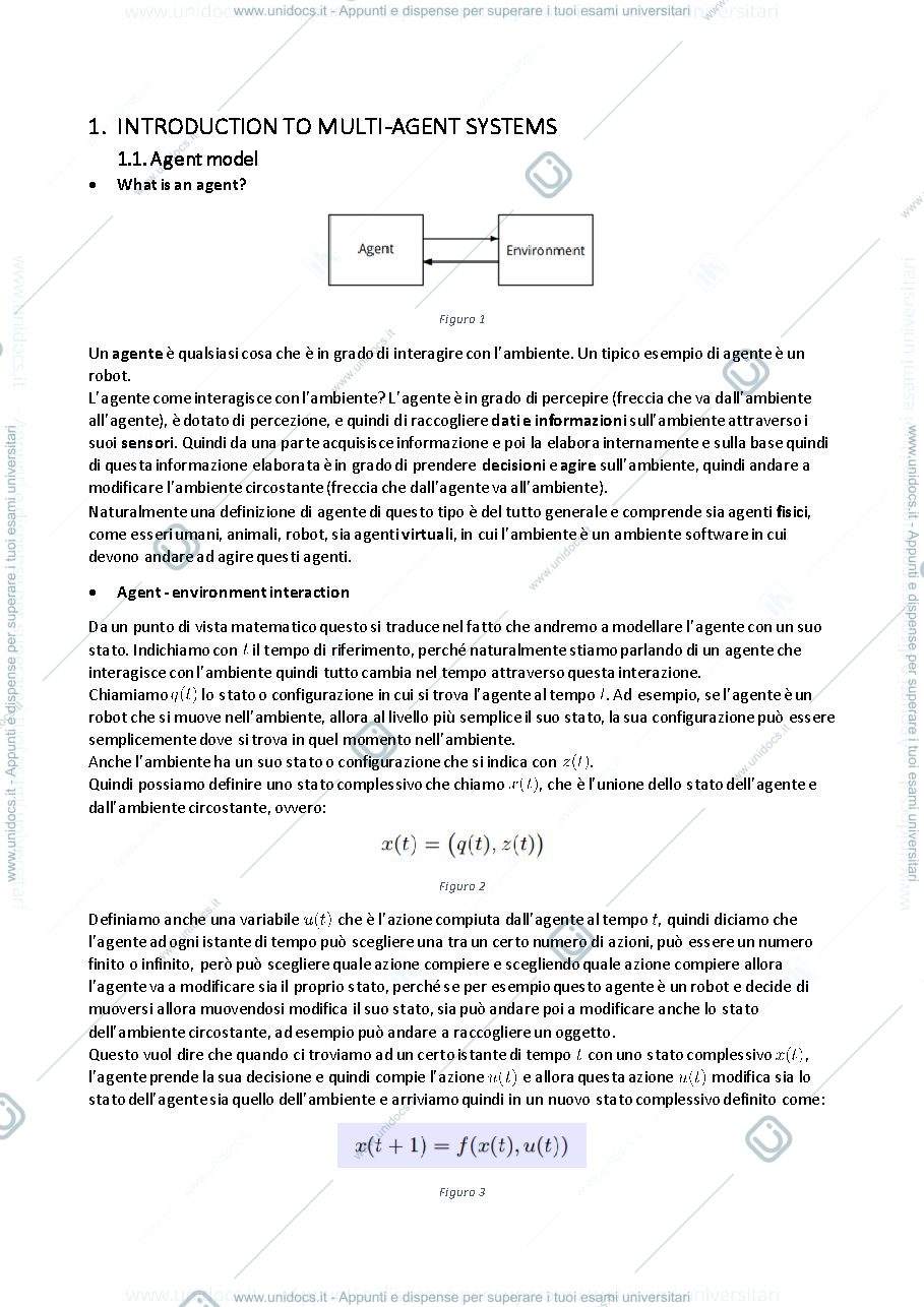 Anteprima pagina 4 — Multiagent System Riassunto Corso