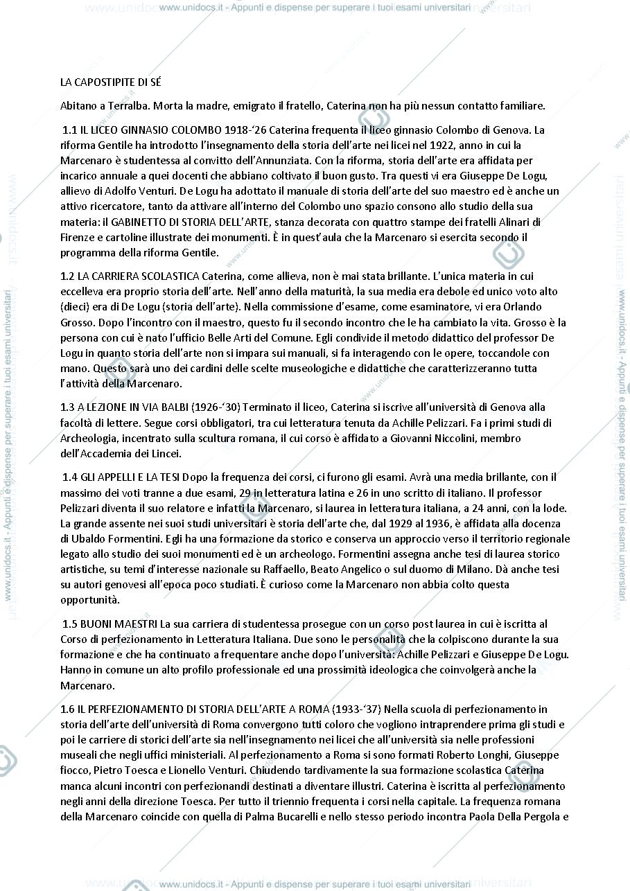 Anteprima pagina 1 — Riassunto La Capostipite di sé